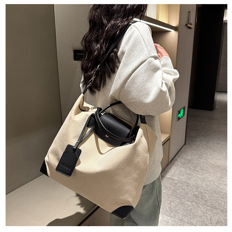 Black Canvas Shoulder Duffel