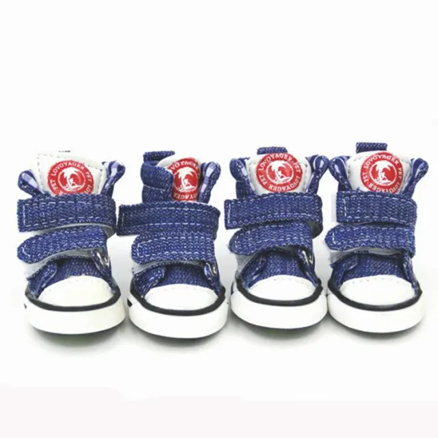 Small Dog Poodle Shoes Anti dirty Anti slip Canvas Shoes Blue - Shop at LoveMi