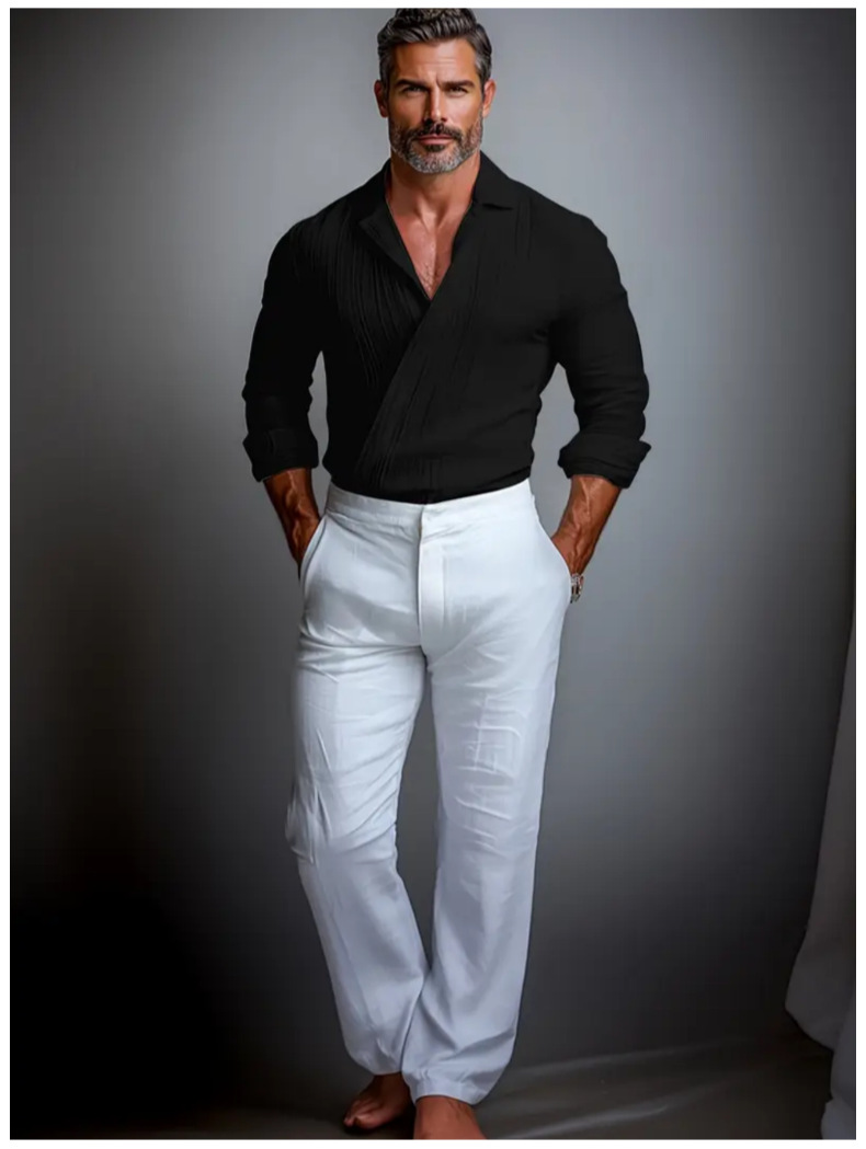 Business-Casual American-Style Long-Sleeve Mens Shirt Business-Casual American-Style Long-Sleeve Mens Shirt