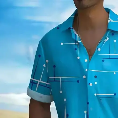 Fashion Printed Shirt Men's Clothing Print Lapel