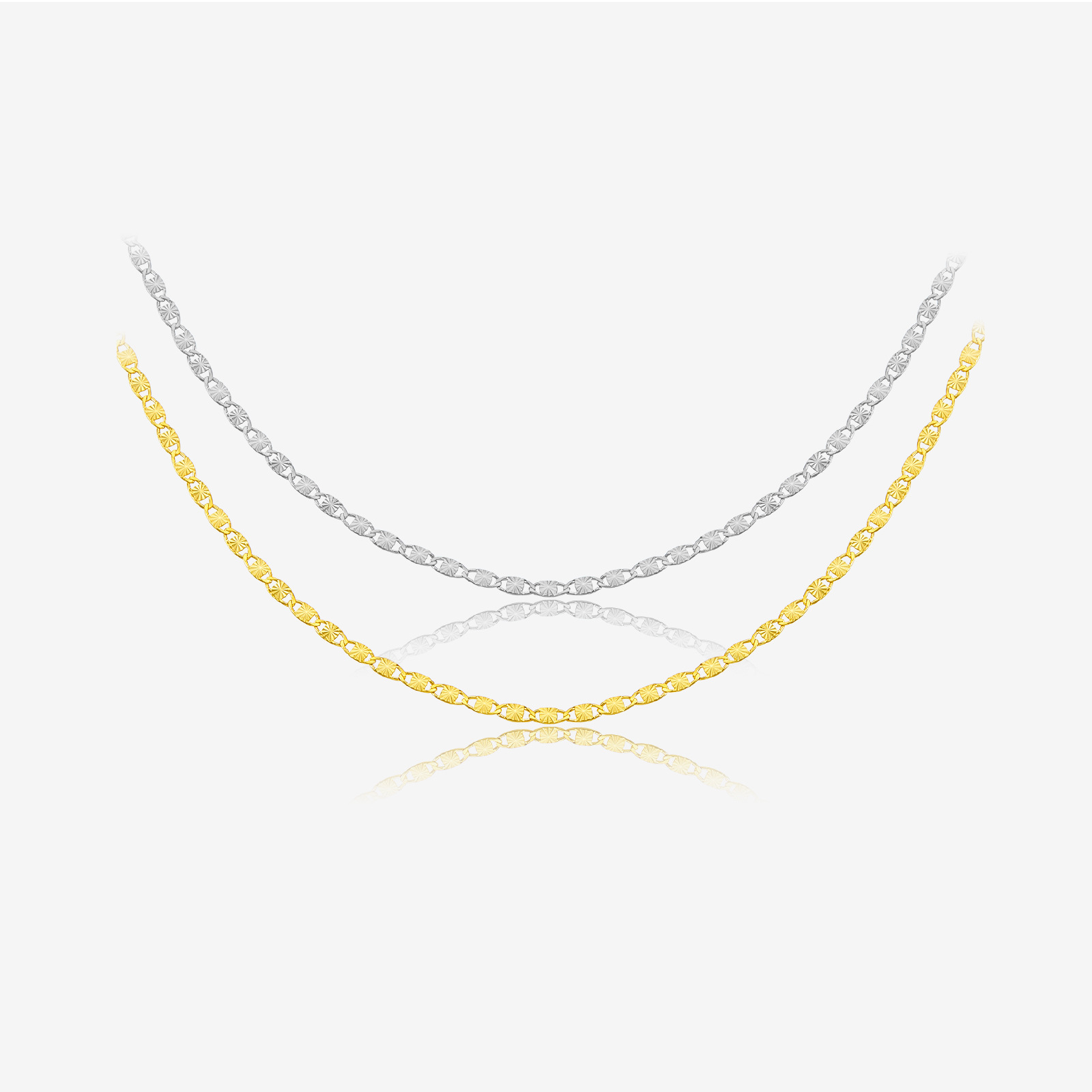 S925 Honeysuckle Style Popular Flat Mesh Chain Necklace
