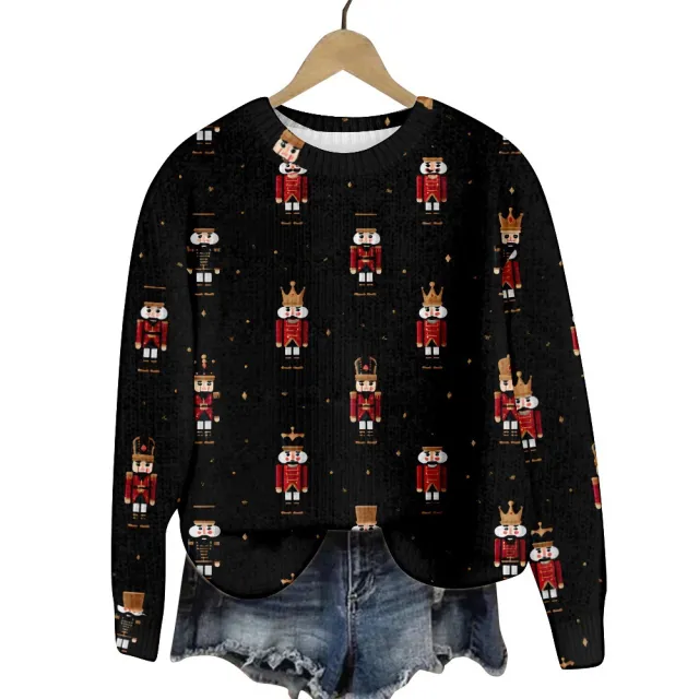 Christmas Cat Hat Snowflake Print Women's Round Neck Sweatshirt Sh1001208208 5Xl - Shop at LoveMi