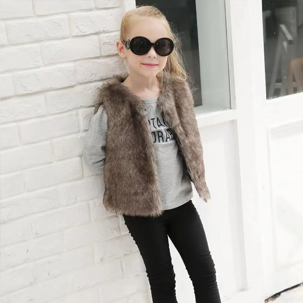 Children's Fur Short Furry Vest