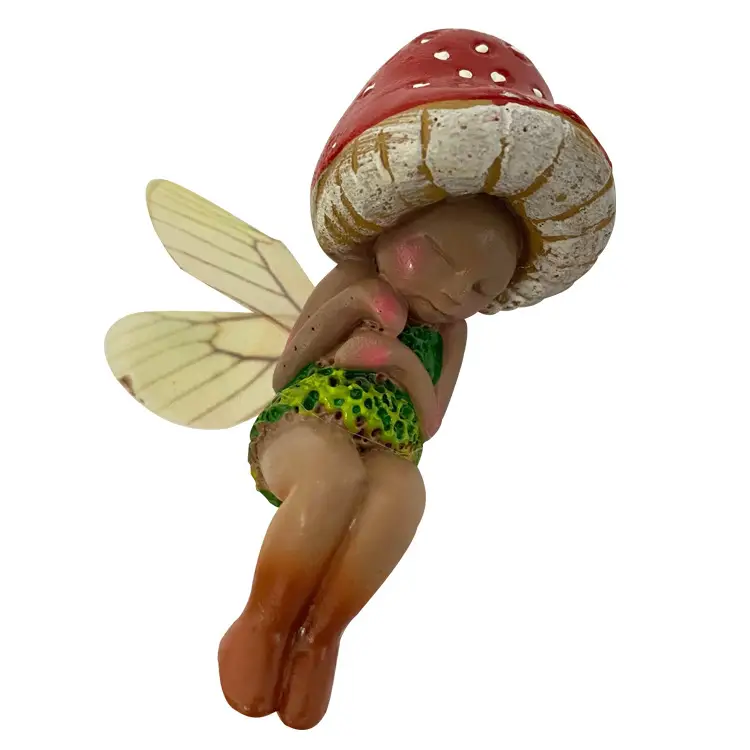 Pastoral Sleeping Fairy Resin Craft Ornament Outdoor Elf Decorations Forest Mushroom Desk