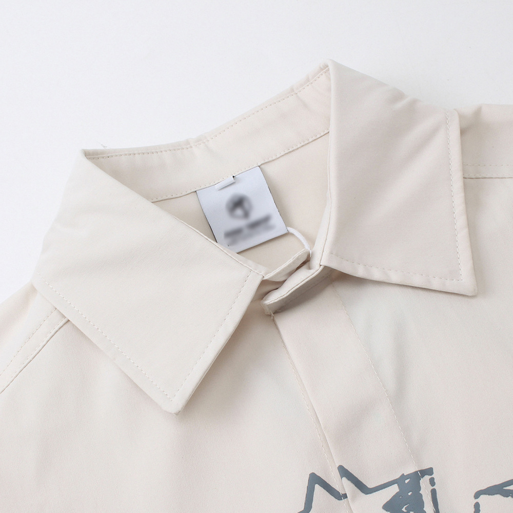 Hip Hop American Letter Print Long Sleeve Shirt