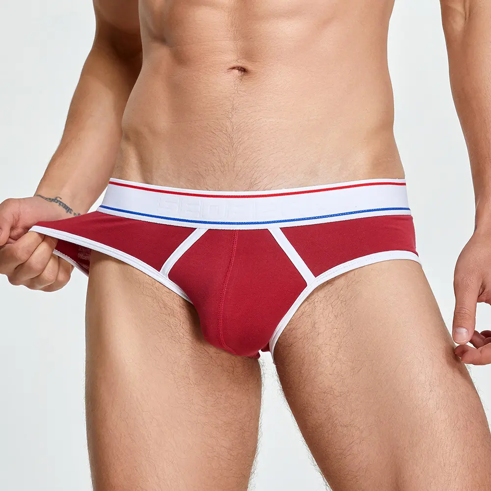 Autumn New Men's Triangle Solid Color Cotton