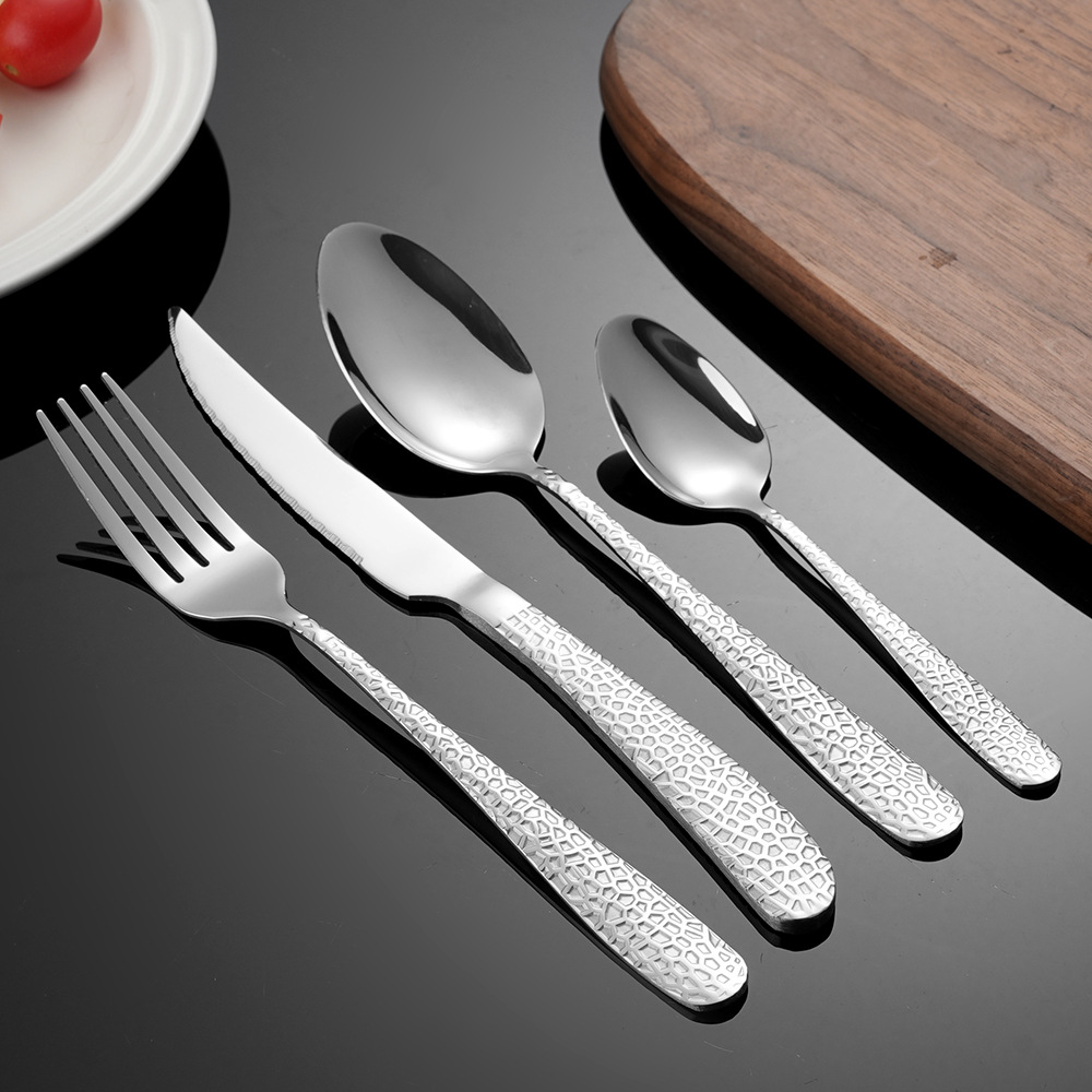 Hammered Stainless Steel Tableware Hotel Western Food