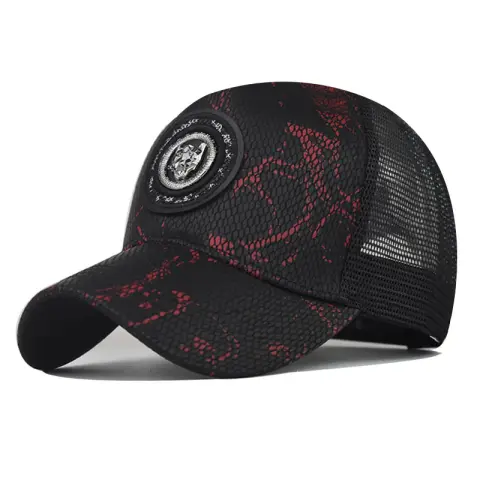 Gradient Color Cheetah Baseball Cap Men Women Plaid Peaked
