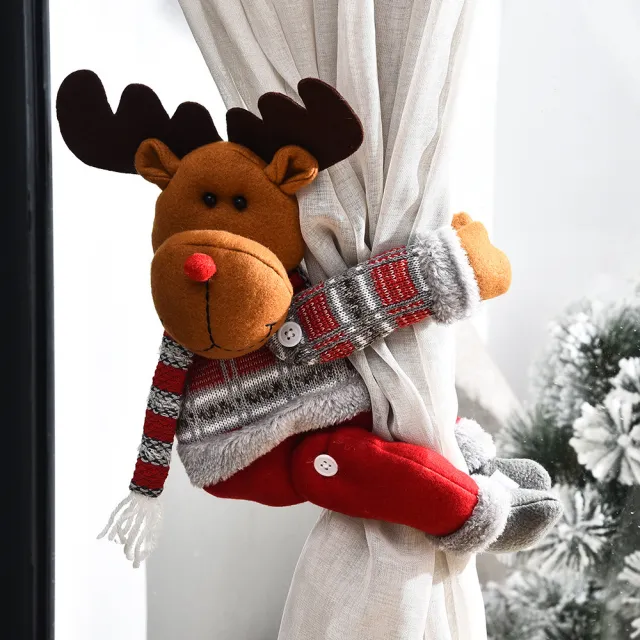 Christmas Curtain Decorative Button Cartoon Doll Christmas Elk Style - Shop at LoveMi