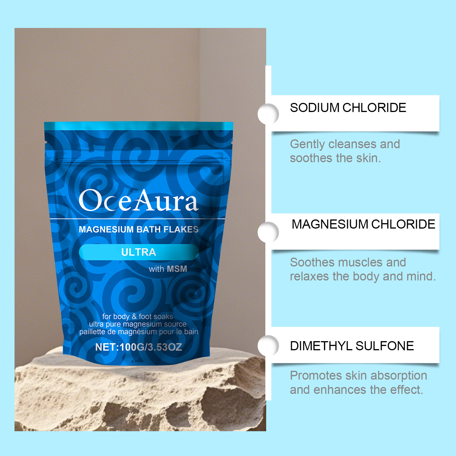 Magnesium Bath Flakes with MSM