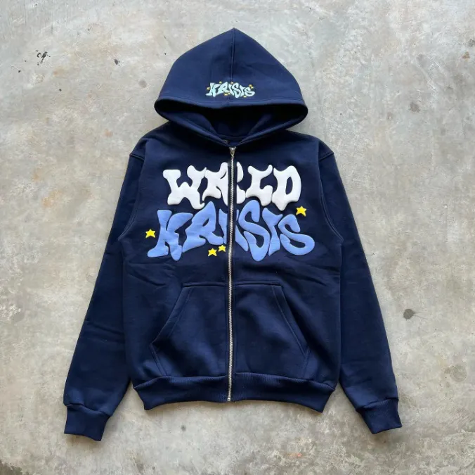 Dark Skull Skeleton Sports Hoodies Sweater - Navy