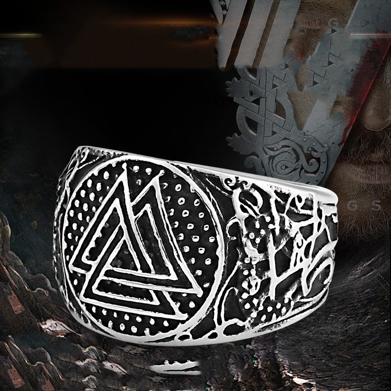 Vintage Stainless Steel Stacked Triangle Ring