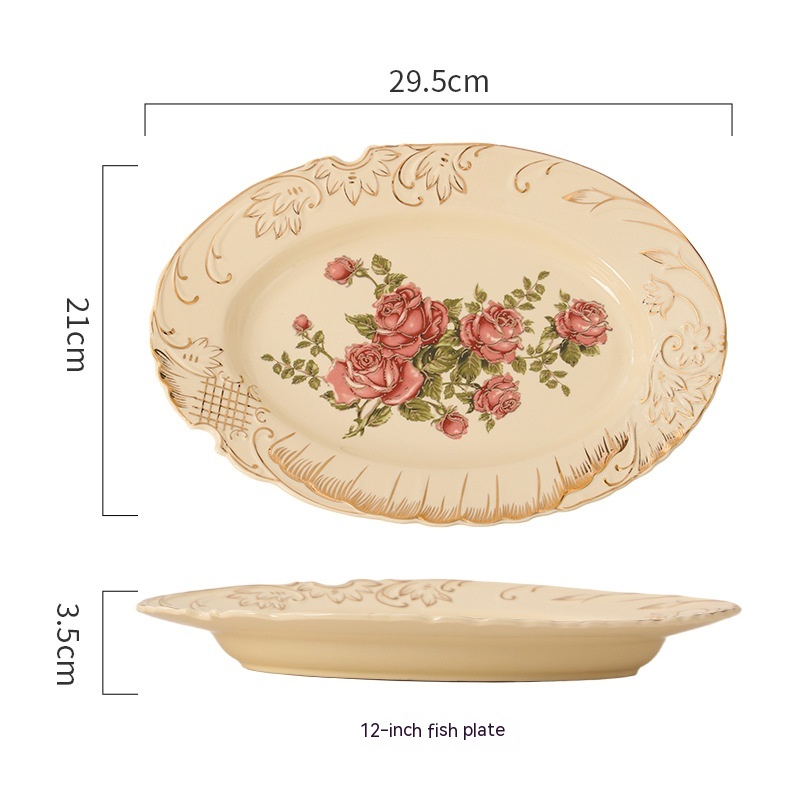 Rose Beige Fish Dish