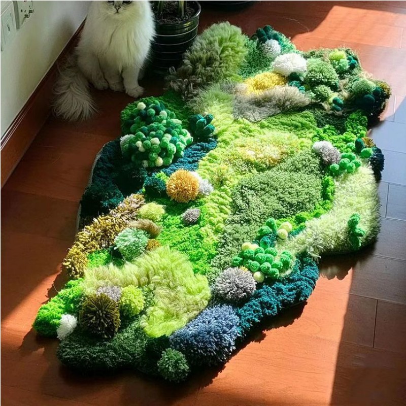 Moss carpet woven material kit homemade home blanket