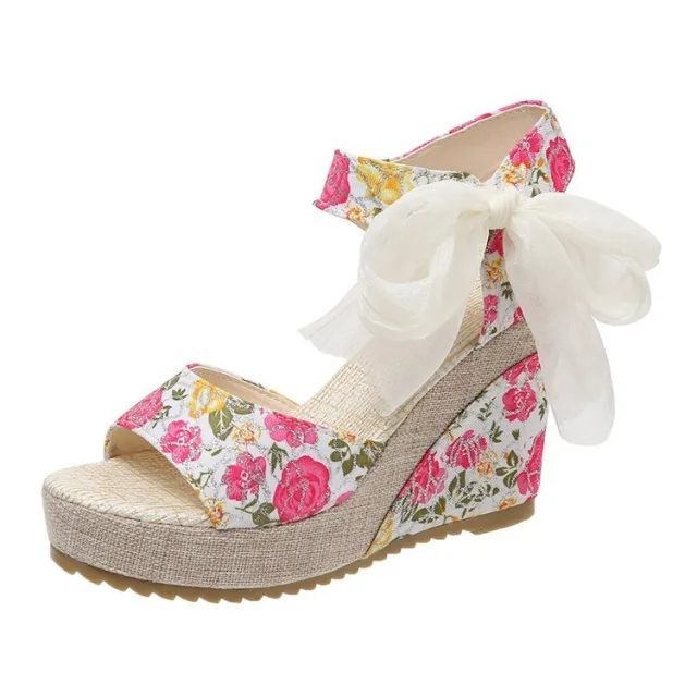 Women's Denim Cross Buckle Sandals Red - Shop at LoveMi