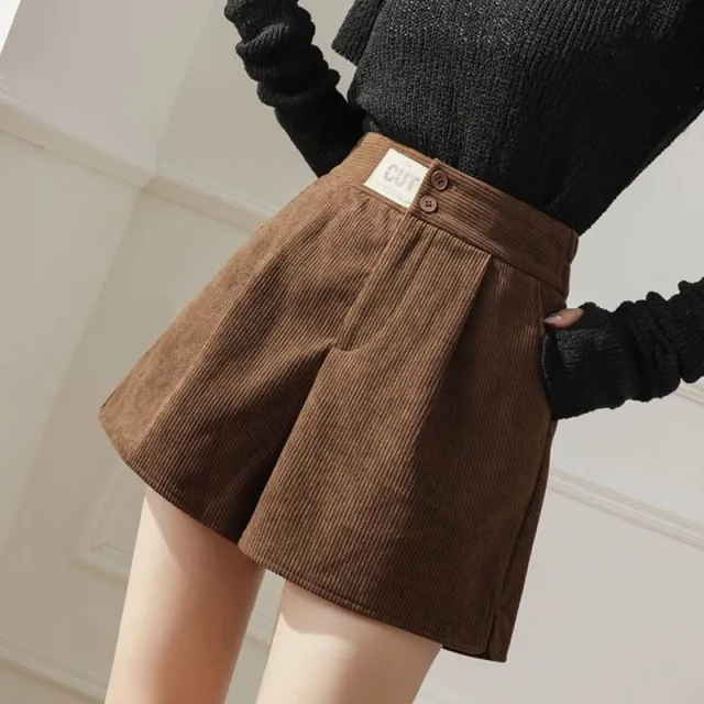 Women's Fleece Lined Corduroy Casual Pants Brown - Shop at LoveMi