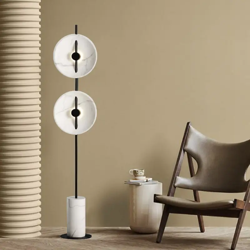 White Marble Living Room Floor Lamp Art Bedroom