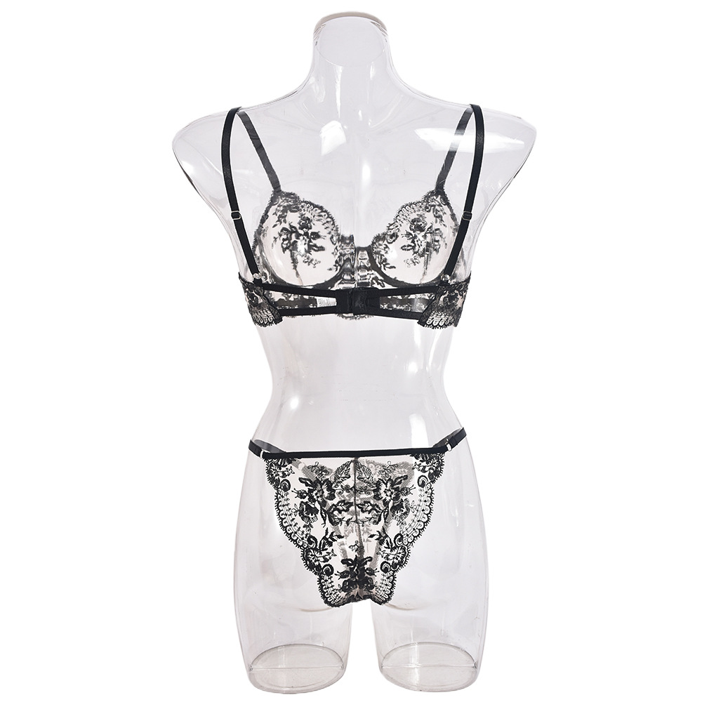 Title 8, Sexy Mesh Embroidered Sexy Lingerie Suit Women