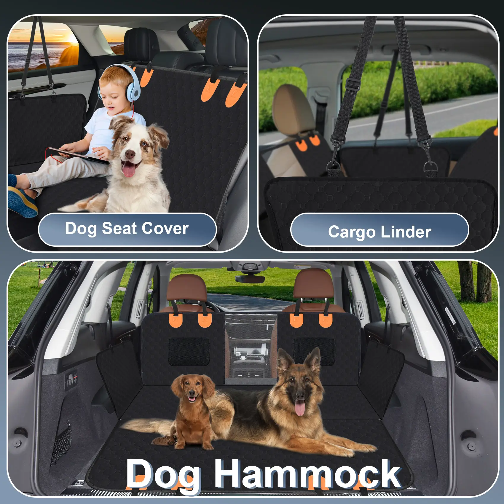 Pet Car Seat Detachable Rear-Seat Pet Mat For Cars