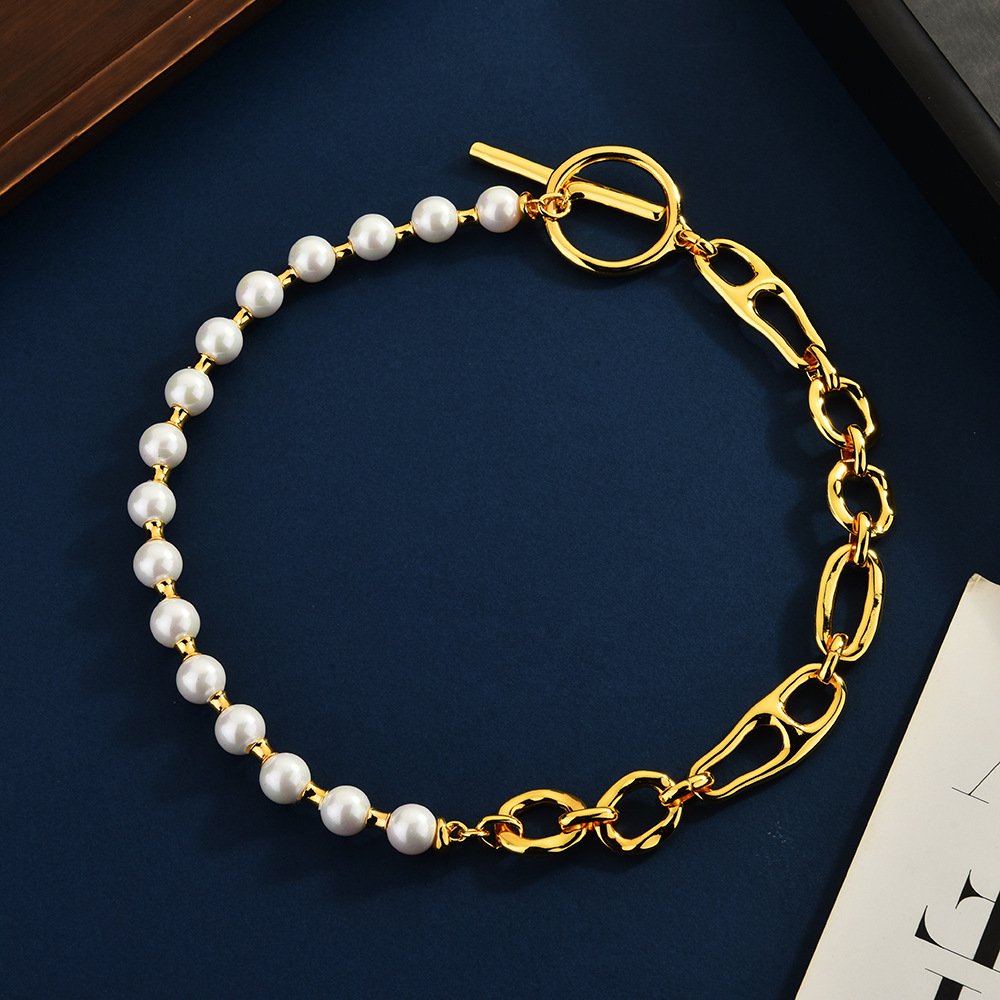 Chain And Pearl Patchwork Necklace, picture 5 of 11