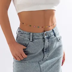 Sweet Cool Geometric Star Metal Waist Decorations Simple Body Chains Love Chain Sexy - Gold 1430 - View 1