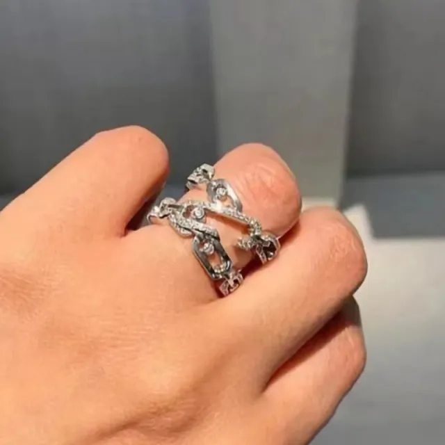 Niche Clip Design Ring For Women A097 White Gold Color - Shop at LoveMi