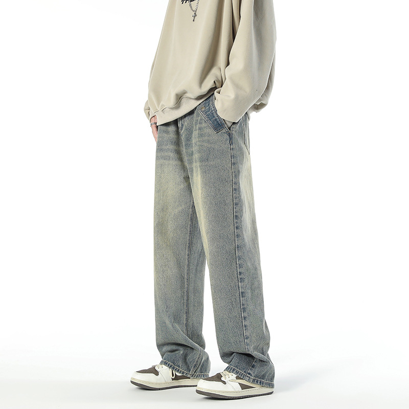 Autumn New Nostalgic Washed Straight Jeans