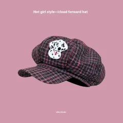Merican Retro Denim Advance Hats Women - Spotted Dog Plaid - View 1