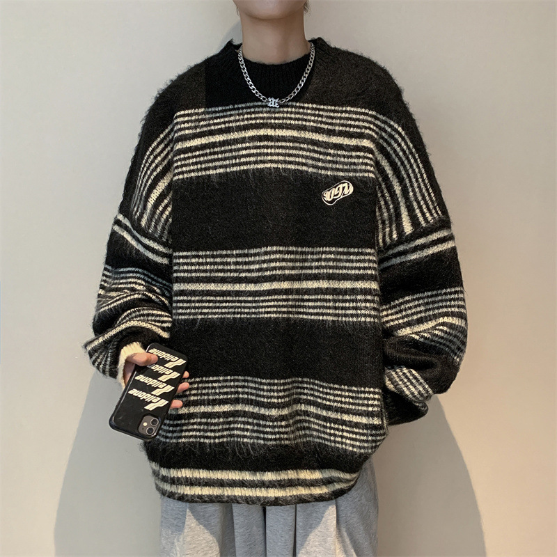 Men's Stylish Retro Minimalism Striped Sweater