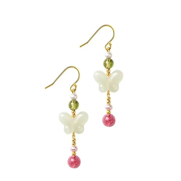 Butterfly Earrings With 925 Silver Ear Pins