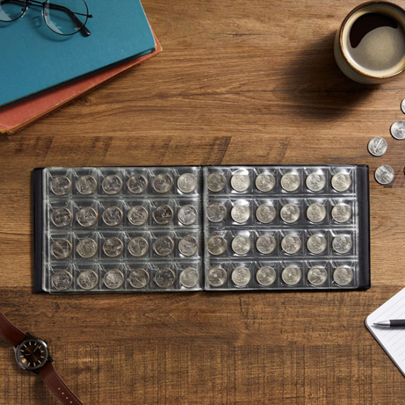 240-Slot Large-Capacity Hinged Commemorative Coin Collectors Album