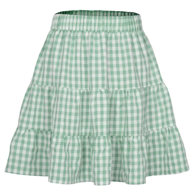 Women's Chaoyang Plaid Skirt High Waist Green - Shop at LoveMi
