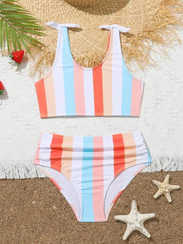 Girls' Comfortable And Cute Printed Seaside Vacation Swimsuit Color 5 To 6T - Shop at LoveMi