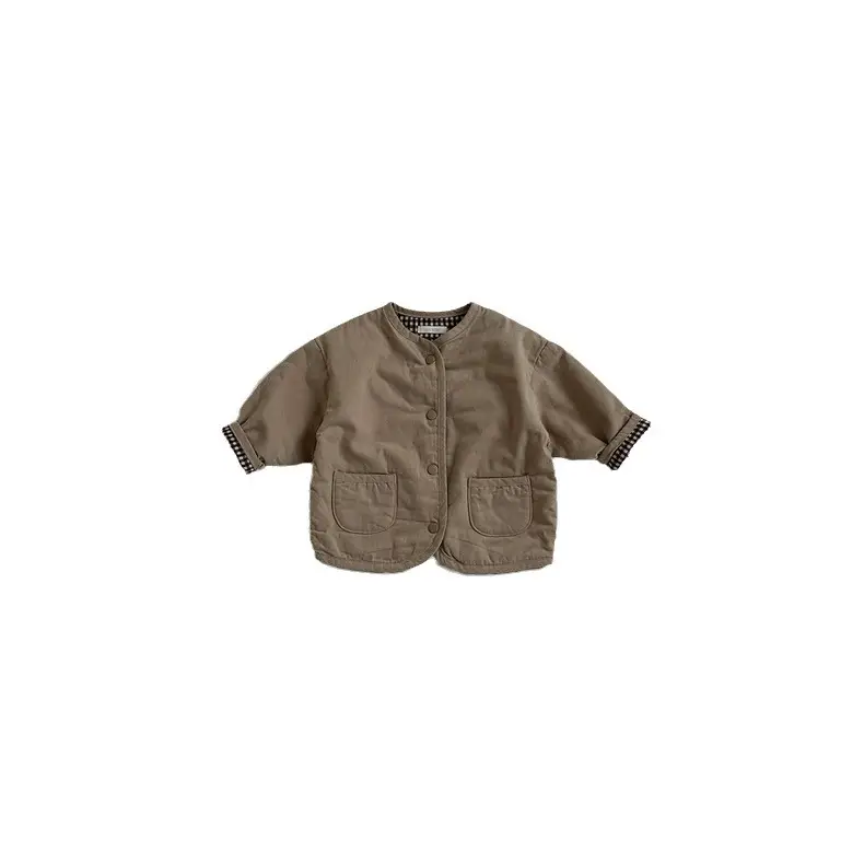 Korean Version Of Wearing Children's Checkered Jacket On Both Sides