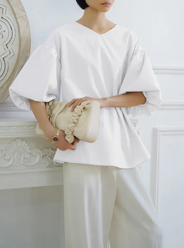 Summer Loose Large Women's Shirt White Vneck - Shop at LoveMi