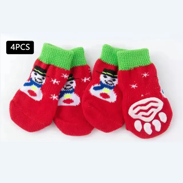 Christmas Pet Dog Socks Santa Claus Elk Red Snowman - Shop at LoveMi