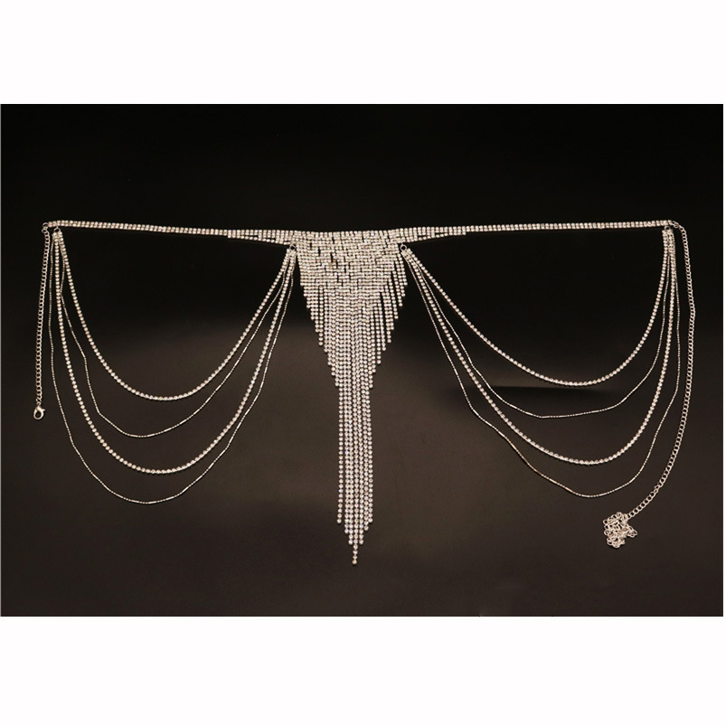 Title 10, Fringed Nightclub Rhinestone Body Chain Bra