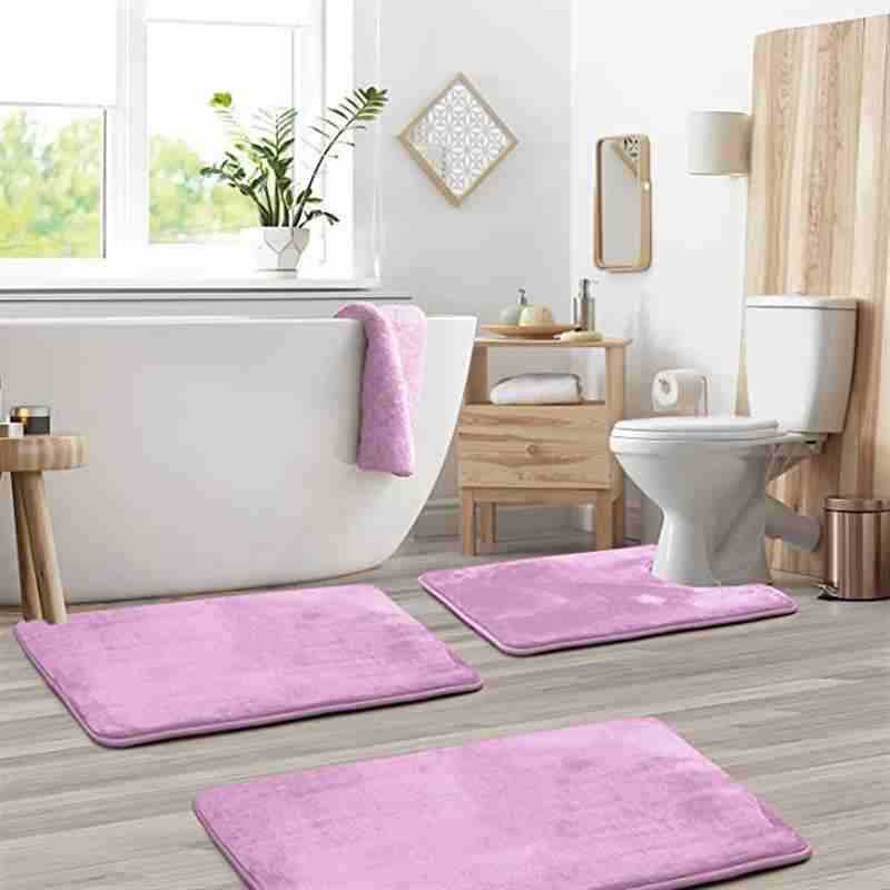 Non-slip Coral Fleece Bathroom Set Toilet Mat And Bathroom Floor Mat For Home Use