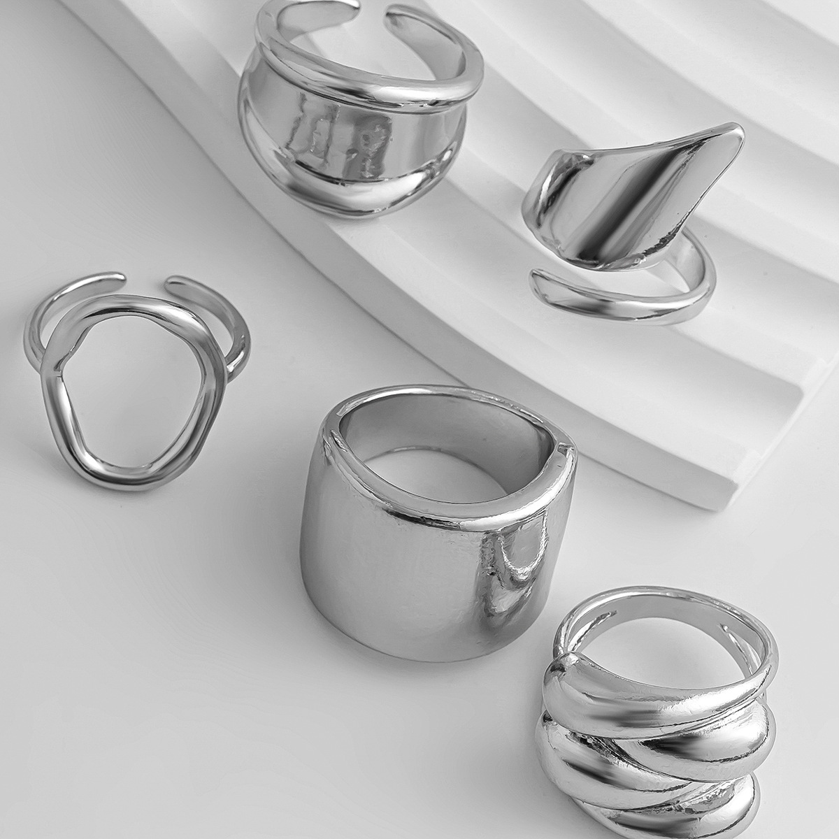 Ins Cold Wind Irregular Geometric Open Ring