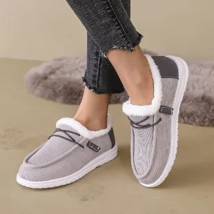 Women's Fleece lined Warm Winter Thick soled Fur Snow Boots Gray - Shop at LoveMi