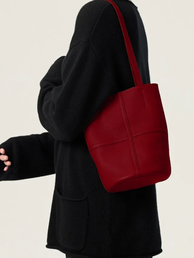 Fashionable All match Large Capacity Shoulder Underarm Bag Red - Shop at LoveMi