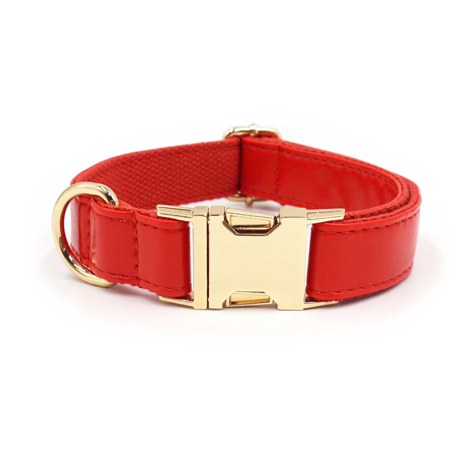 Red Leather Dog Collar