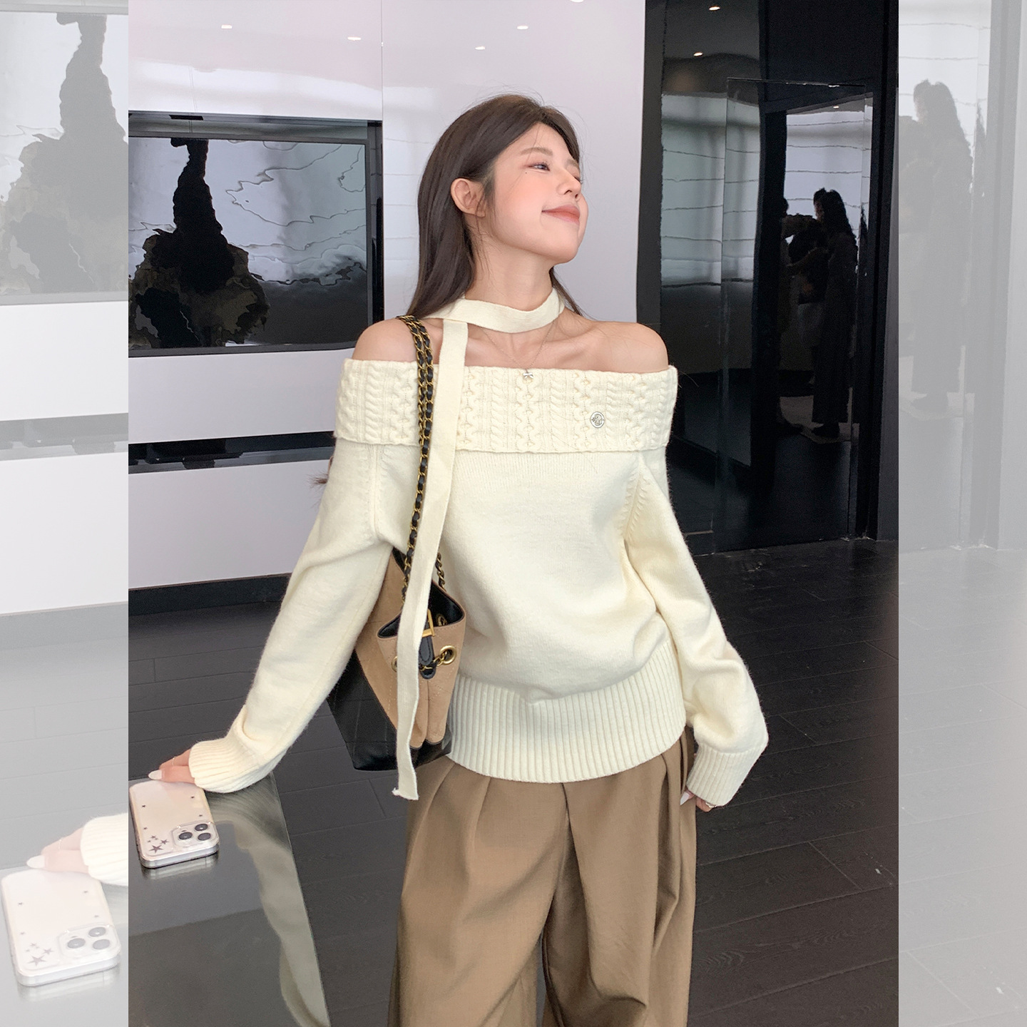 Sweet Petite Cable-knit Sweater Top