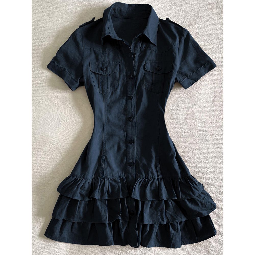 Navy Blue Cake Shirt Women's Dress Navy Blue - Shop at LoveMi
