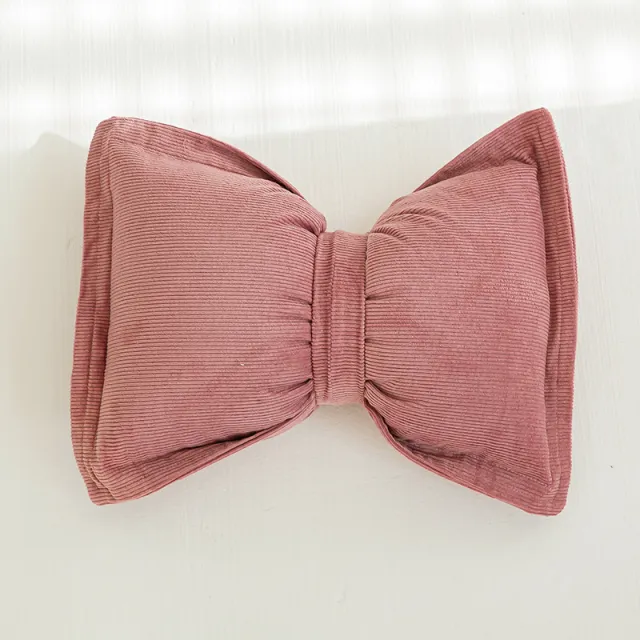 Creative Bowknot Cotton Lumbar Pillow Bean Pink - Shop at LoveMi