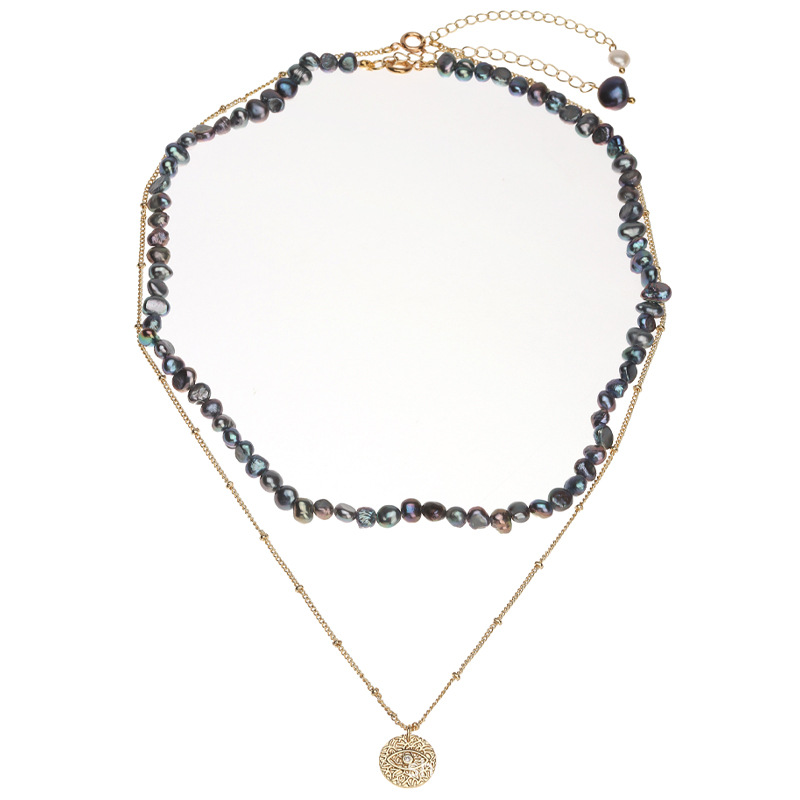 Original Design Natural Freshwater Pearl Necklace Clavicle Chain Twin Light Luxury Series