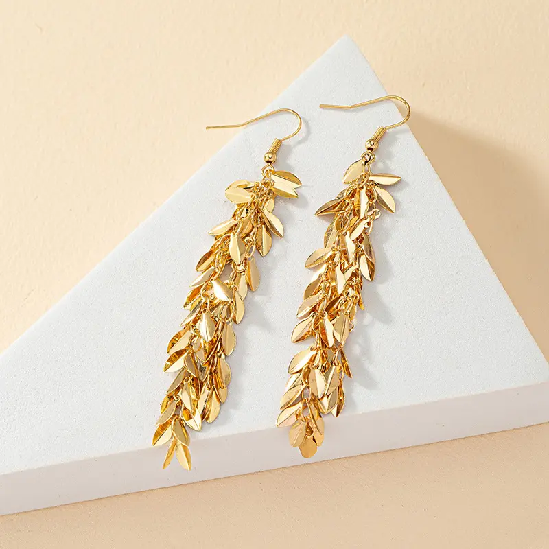 Alloy Leaf-shaped Earring Light Luxury Ins Advanced