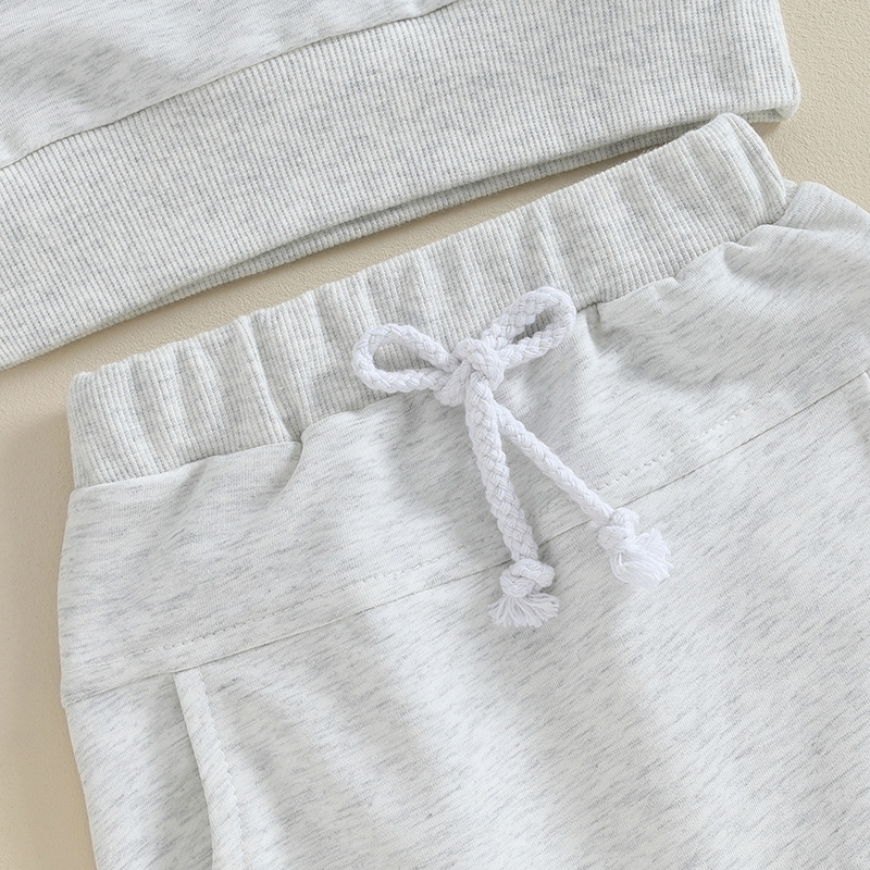 Sweatshirt And Casual Pants Two-piece Set With Embroidered Letters For Toddlers — foto 2
