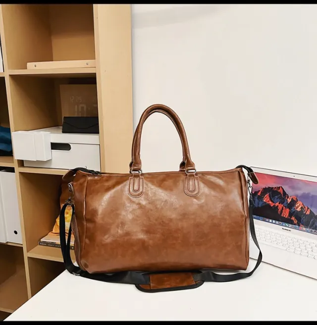 PU Sporty Minimalist Travel Backpack Large Capacity Single Shoulder Crossbody Bag Brown - Shop at LoveMi