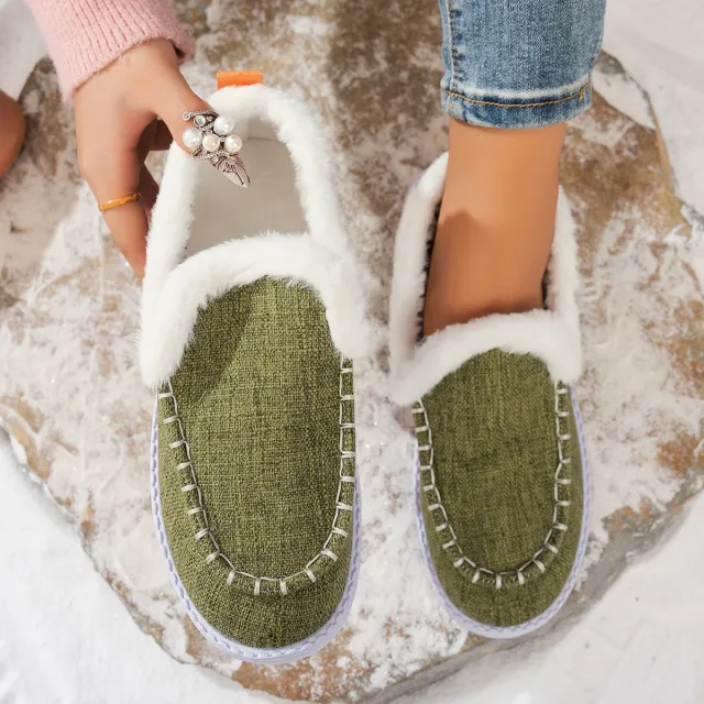 Thickened Indoor Leisure Home Warm Top Snow Boots Green - Shop at LoveMi